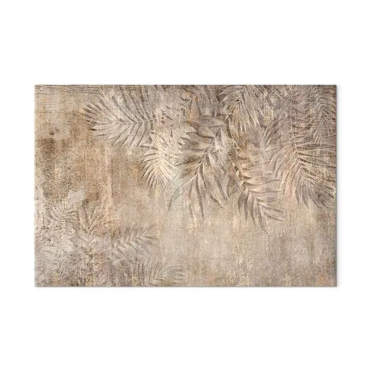 Sketch of Palm Leaves - Beige Composition With a Plant Motif