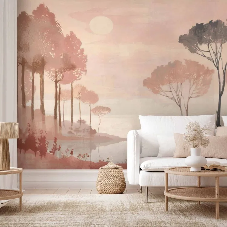 Subtiel landschap - compositie met natuur in terracotta kleur