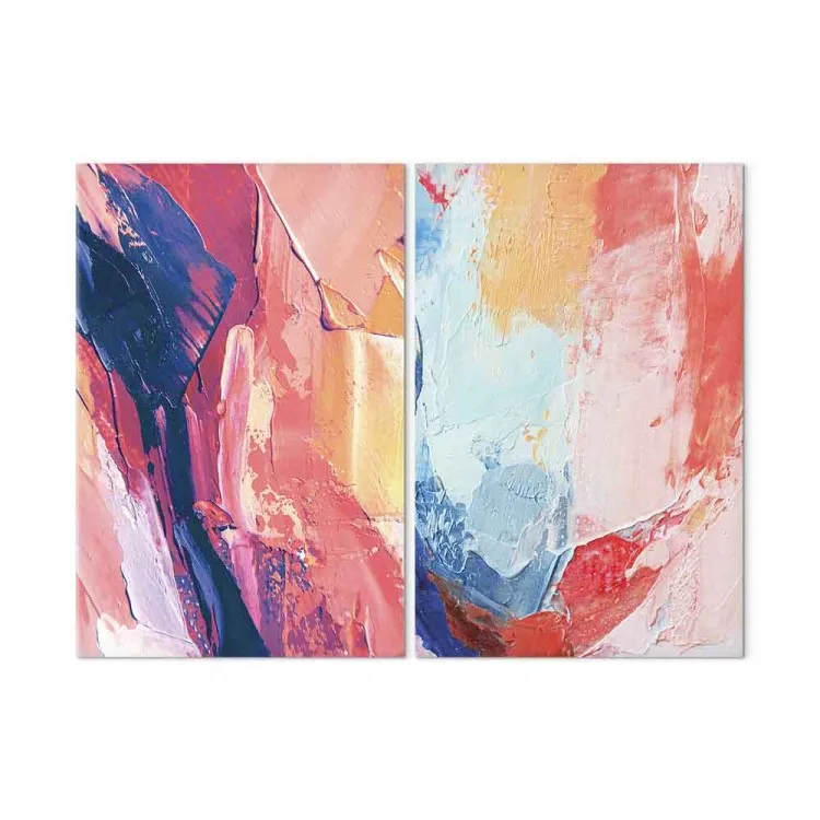 Kleurenimpressies - levendige kleuren met accenten van contrasterende tinten op canvas