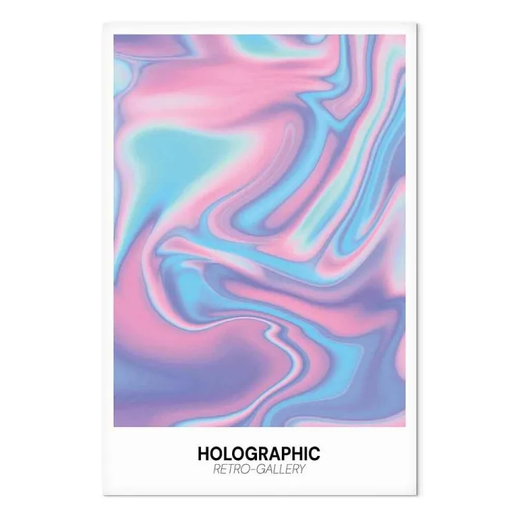 Holo-droom - regenbooggolven en retro kleurverlopen op een witte achtergrond
