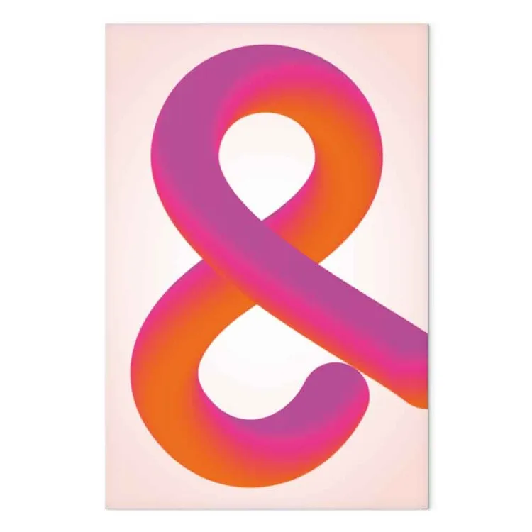 Ampersand illusie - een gradiënt figuur in intense roze en oranje tinten