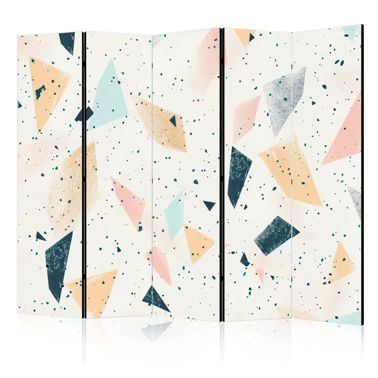 Abstract terrazzo - geometrisch motief met veelkleurige elementen