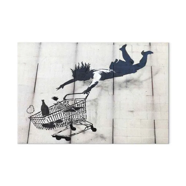 Falling woman with supermarket trolley (Banksy)
